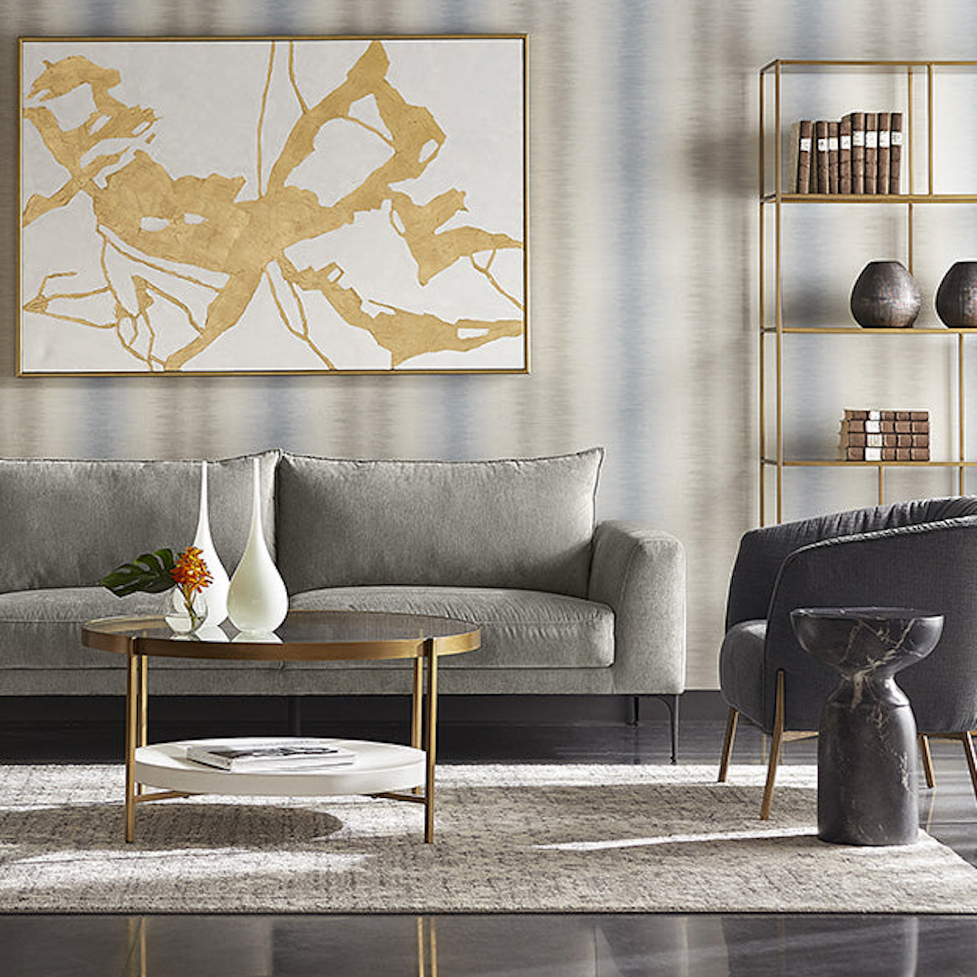 Goya End Table - Black Marble Look