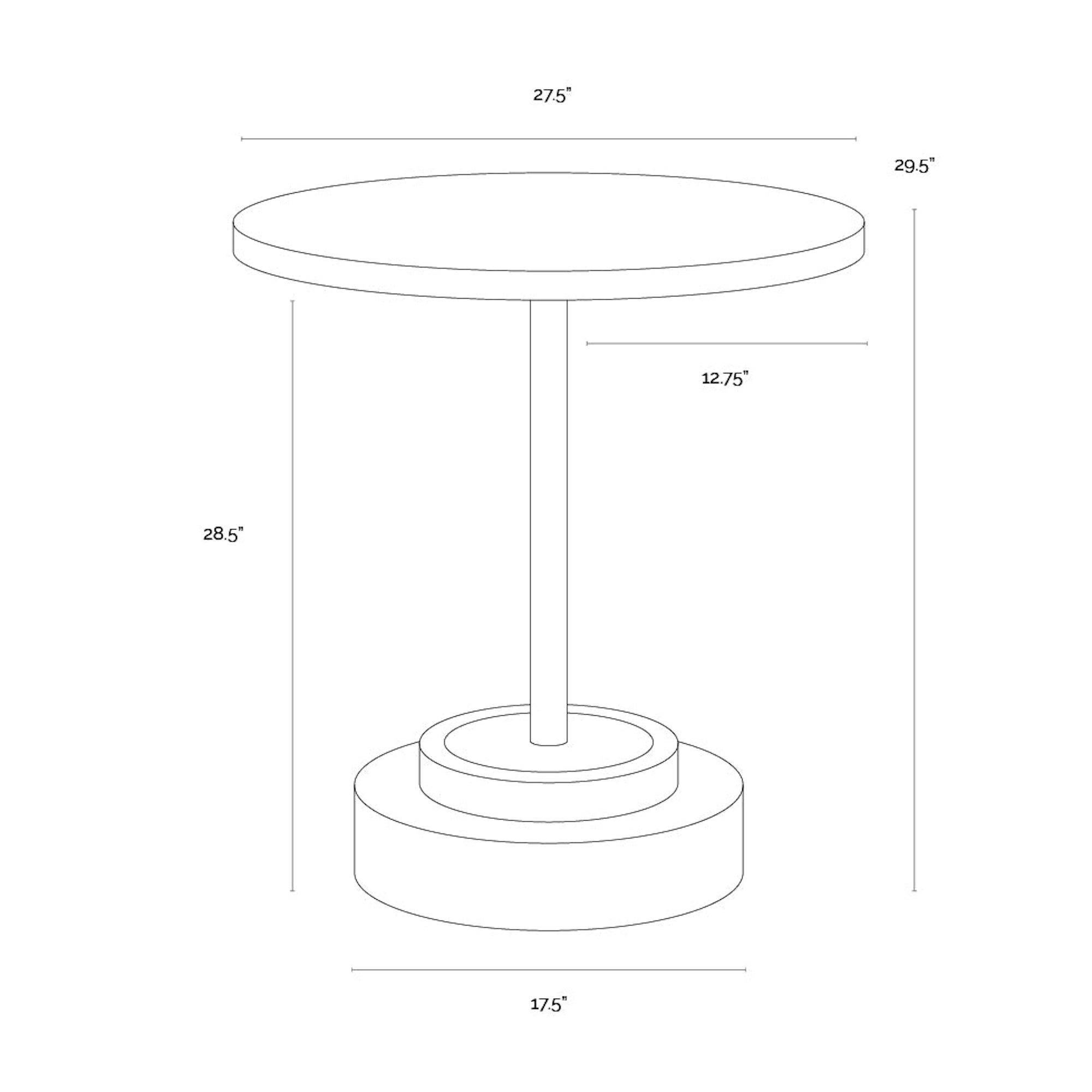 Marlowe Bistro Table - Grey 27.5"
