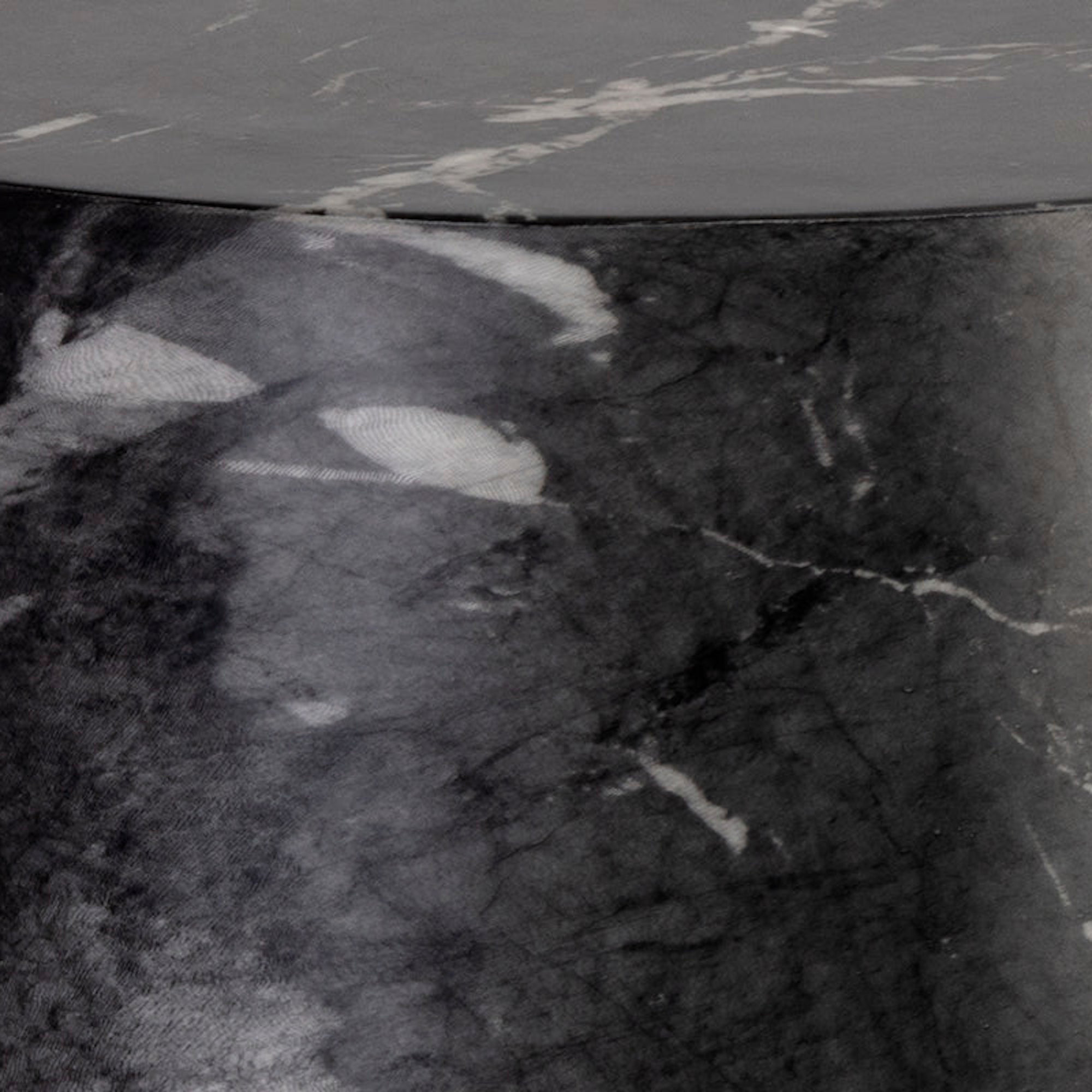 Aries End Table - Black Marble Look