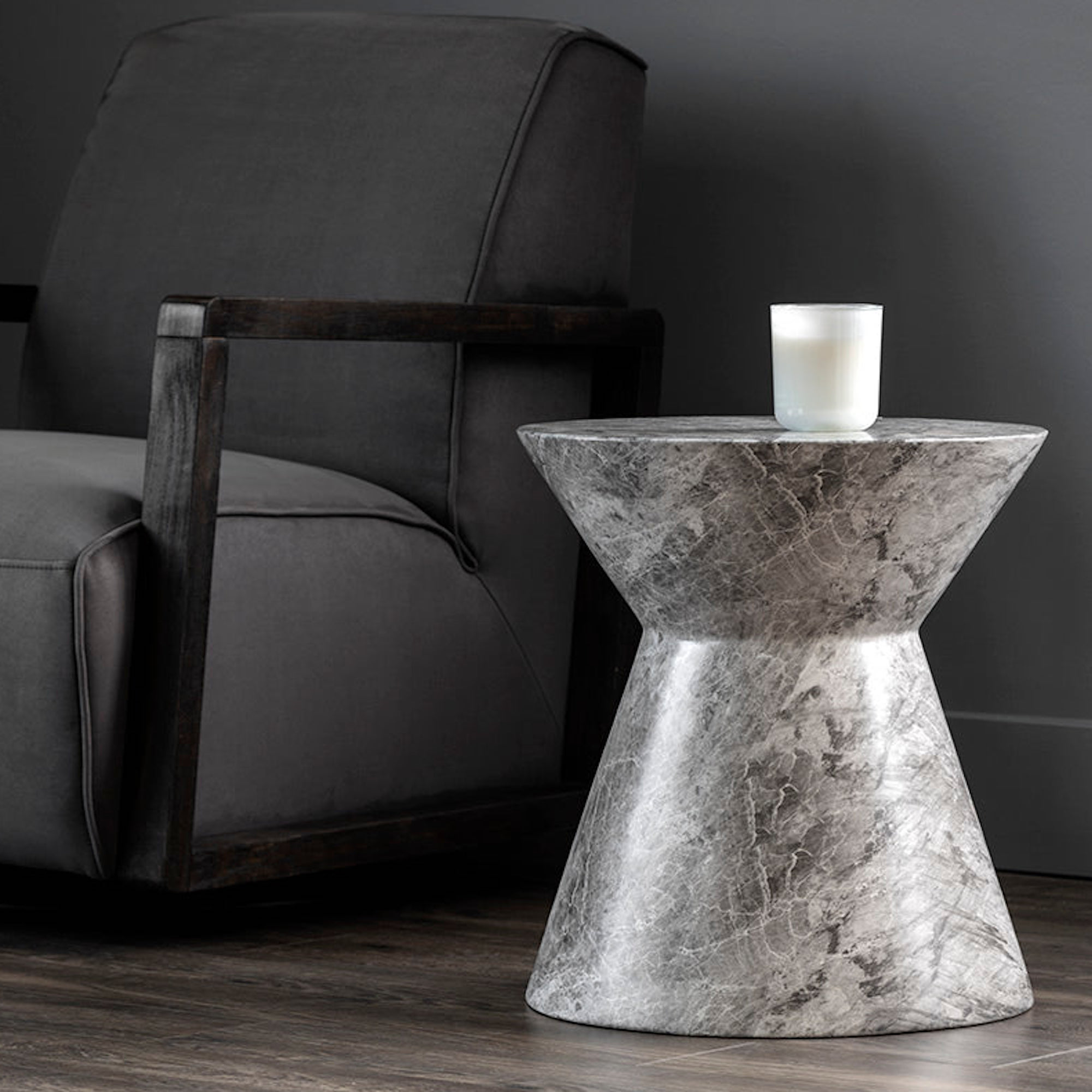 Astley End Table - Marble Look