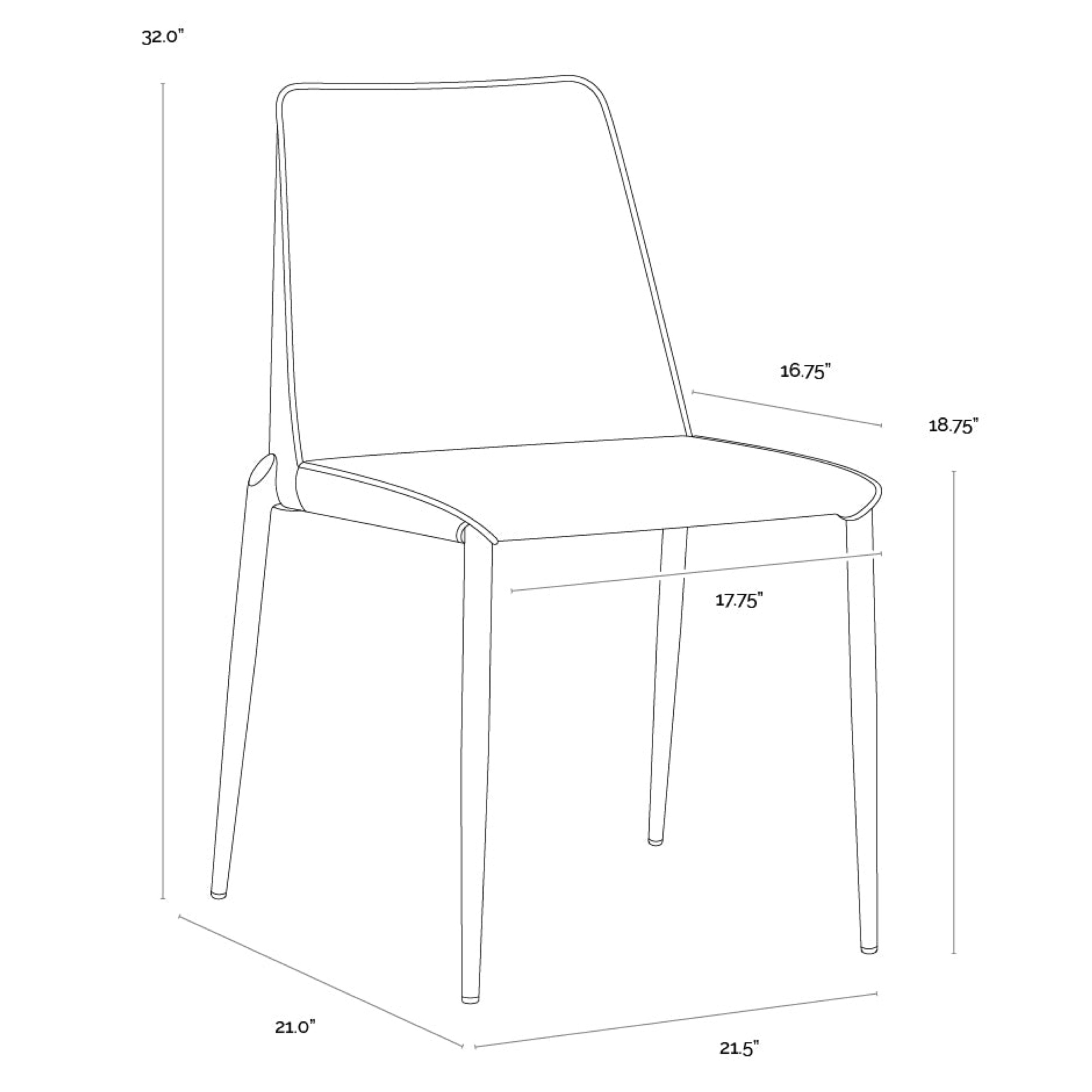 Renee Stackable Dining Chair - Black