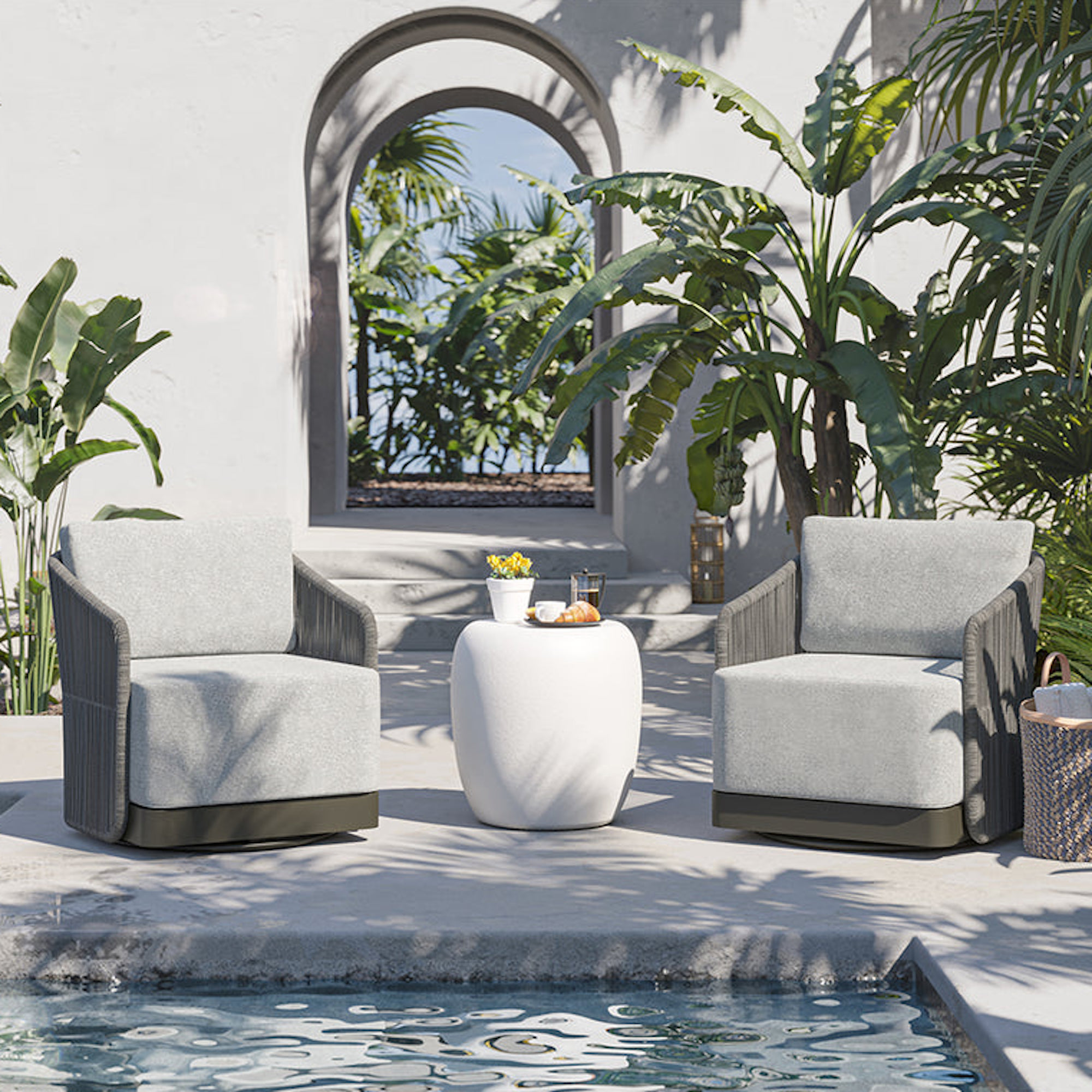 Iolite End Table - White