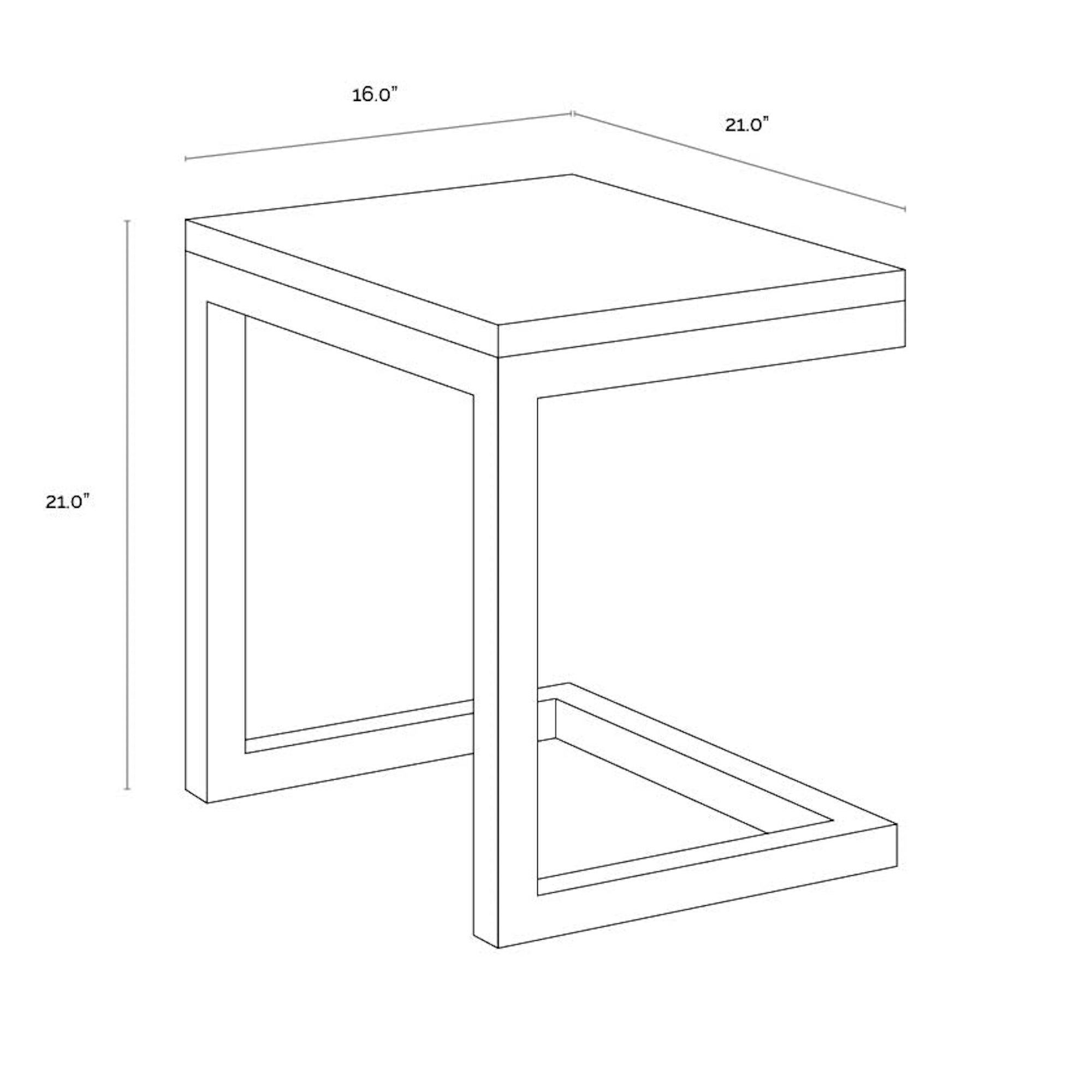 Geneve C-shaped End Table