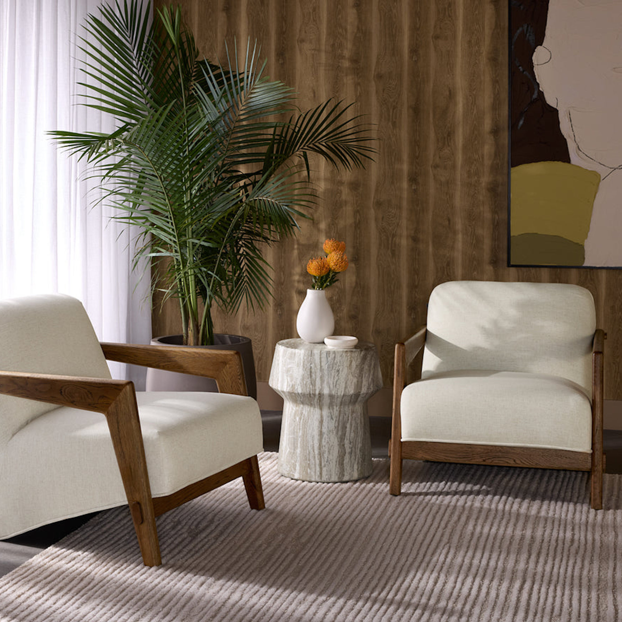 Brie End Table - Sand Marble