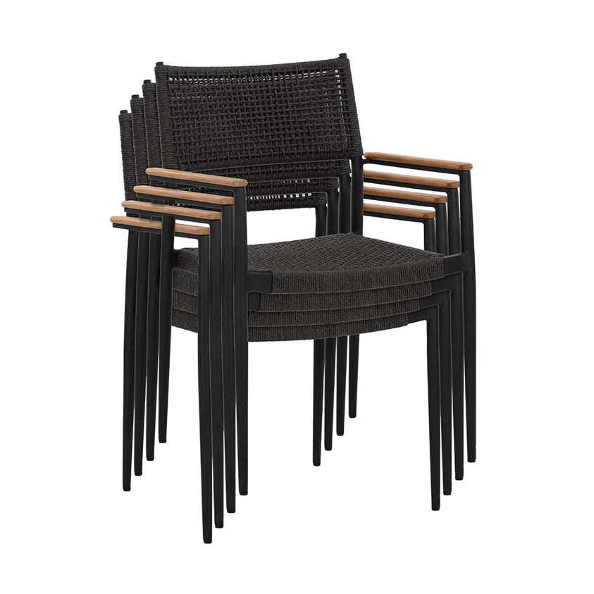 Nava Stackable Dining Armchair - Black