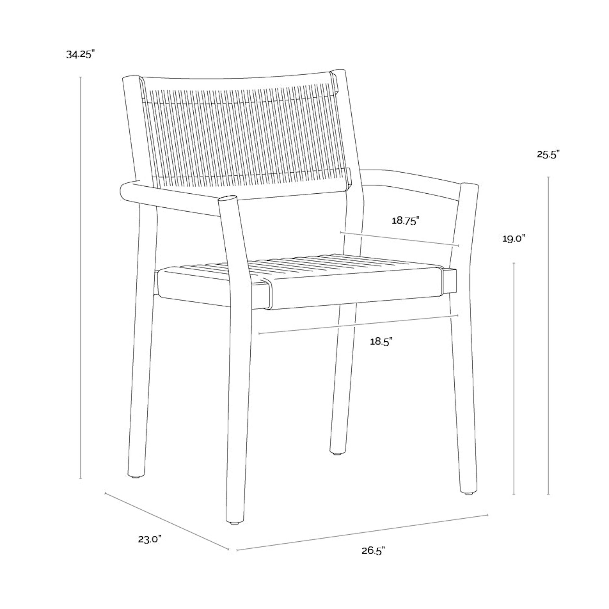 Kavala Stackable Dining Armchair - Charcoal