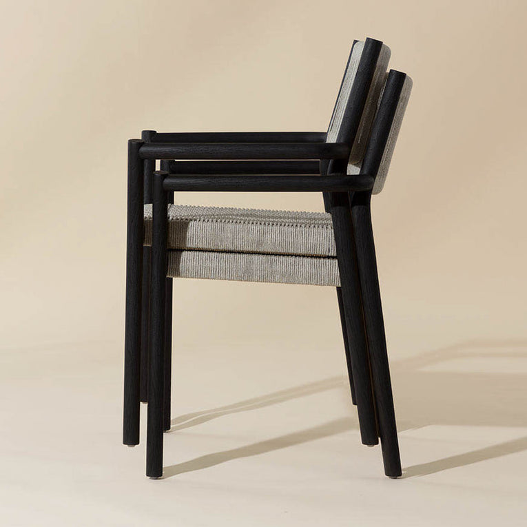 Kavala Stackable Dining Armchair - Charcoal