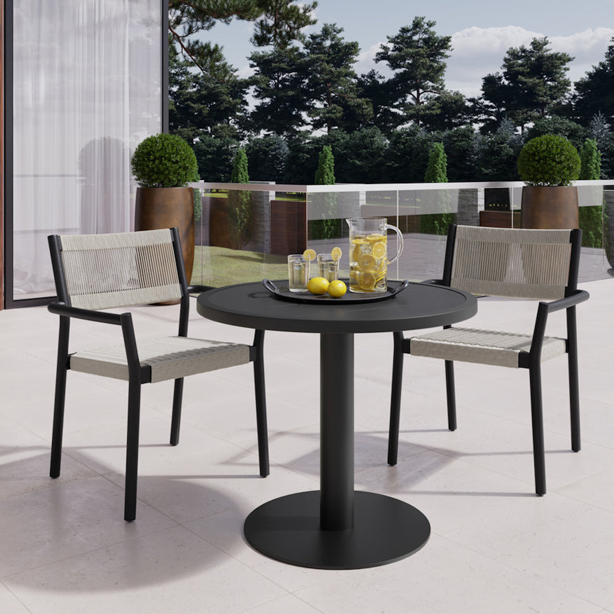 Kavala Stackable Dining Armchair - Charcoal