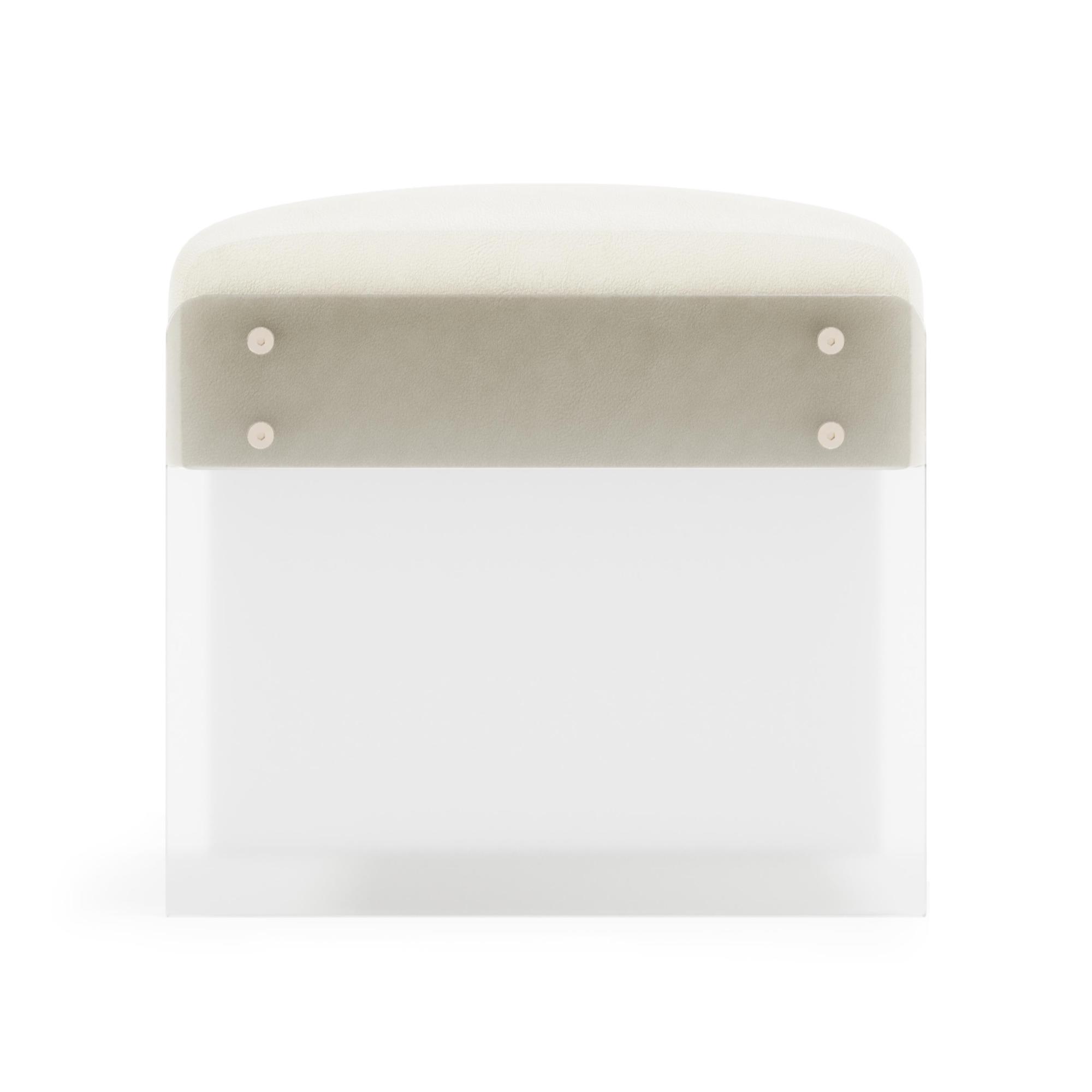 Jasper Leather Ottoman
