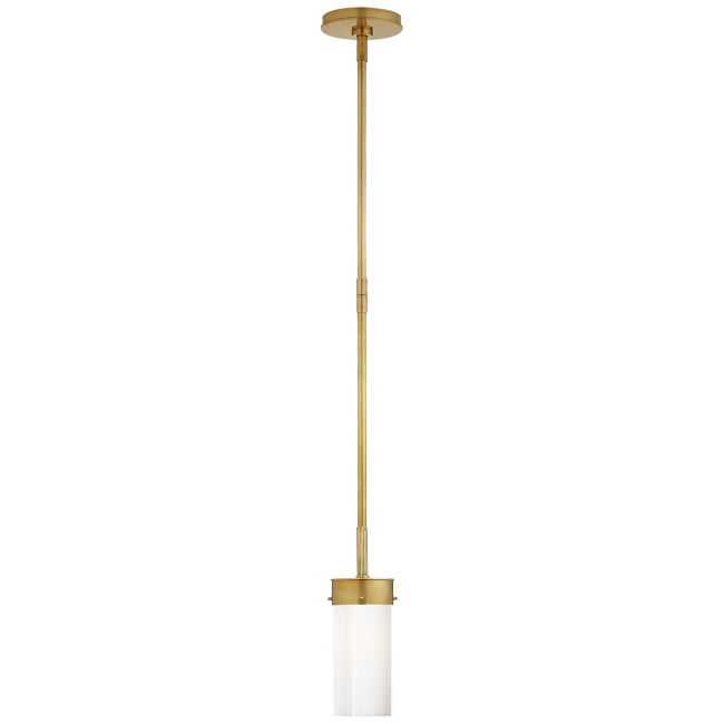 Marais Petite Pendant in Hand-Rubbed Antique Brass with White Glass