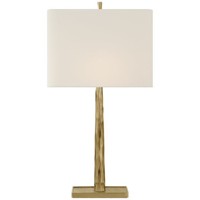 Lyric Branch Table Lamp in Soft Brass with Linen Shade