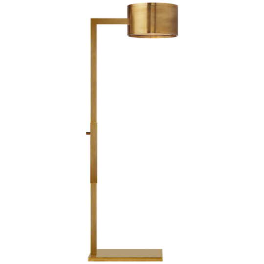 Larchmont Floor Lamp in Antique-Burnished Brass with Frosted Glass