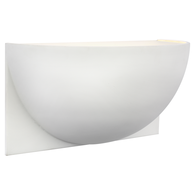 Quarter Sphere Small Up Light in White with Frosted Glass