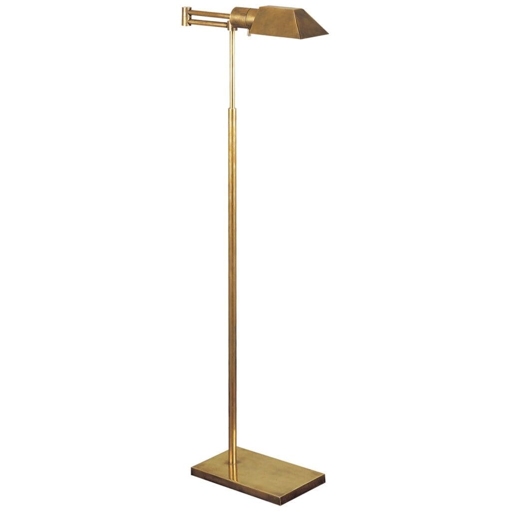 Studio Swing Arm Floor Lamp in Hand-Rubbed Antique Brass