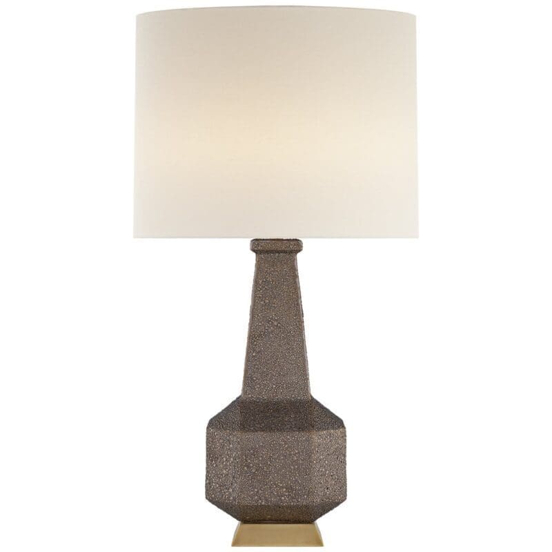 Babette Table Lamp in Chalk Burnt Gold with Linen Shade