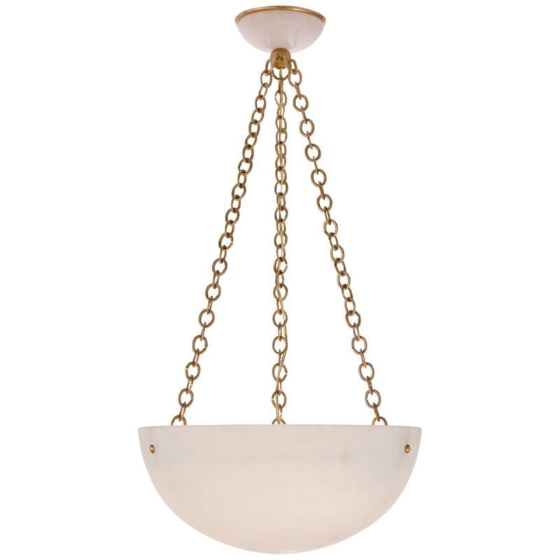 O'Connor Pendant in Hand-Rubbed Antique Brass and Alabaster