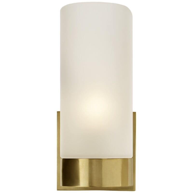 Urbane Sconce in Soft Brass with Frosted Glass