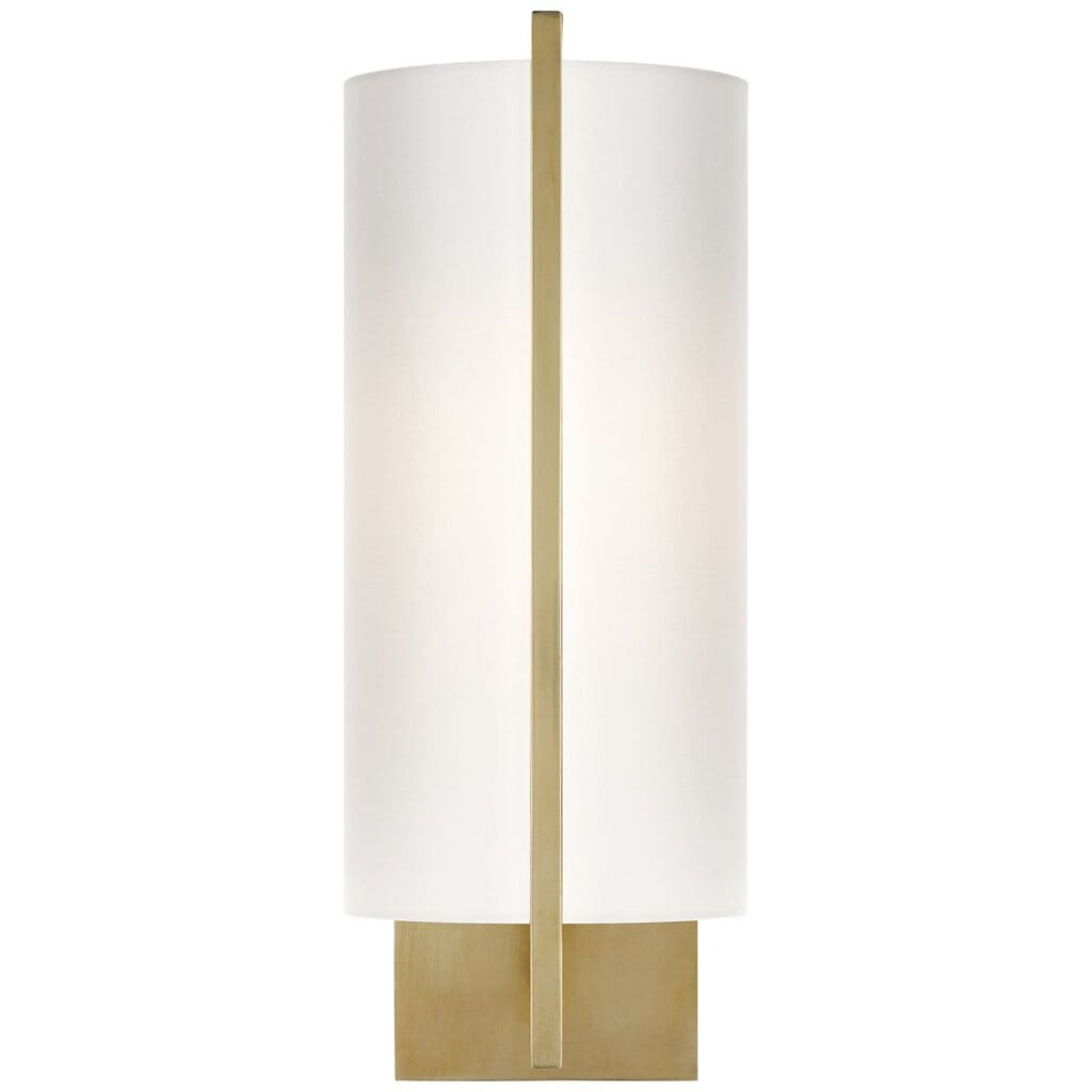 Framework Sconce in Soft Brass with Silk Shade