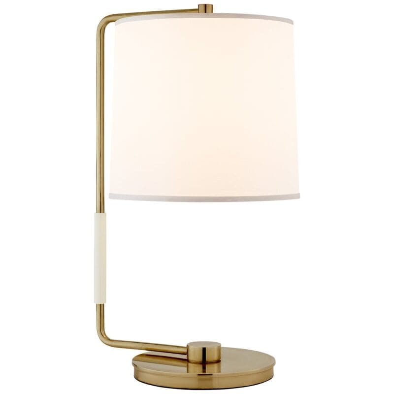 Swing Table Lamp in Soft Brass with Silk Shade