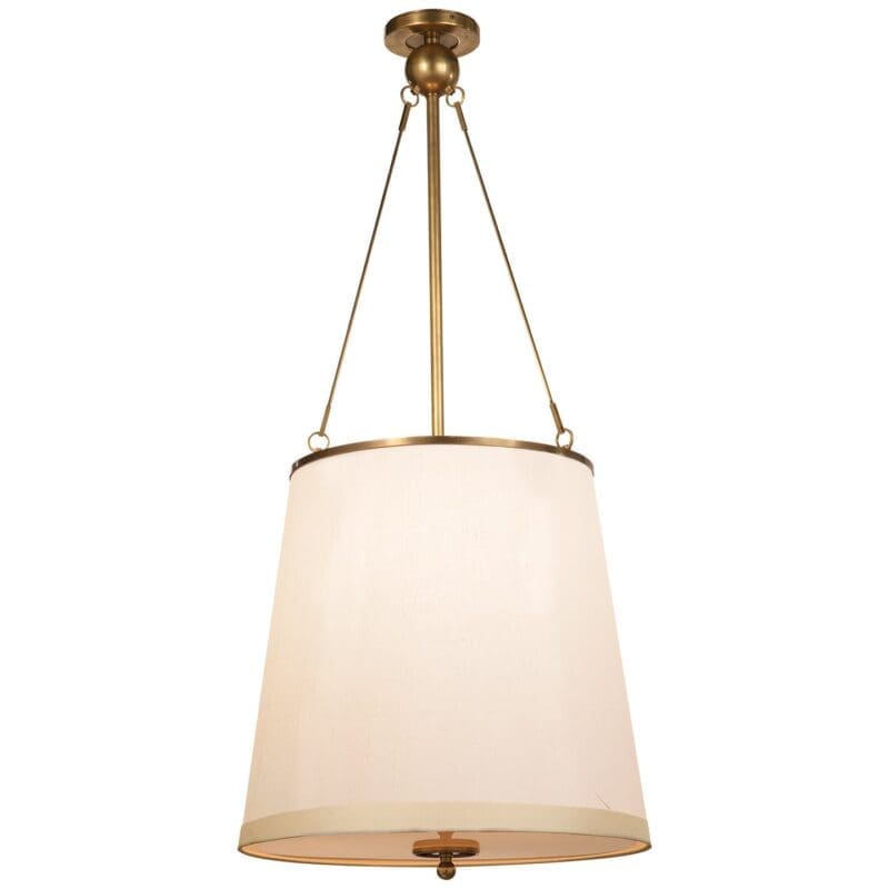 Westport Pendant in Soft Brass with Silk Shade