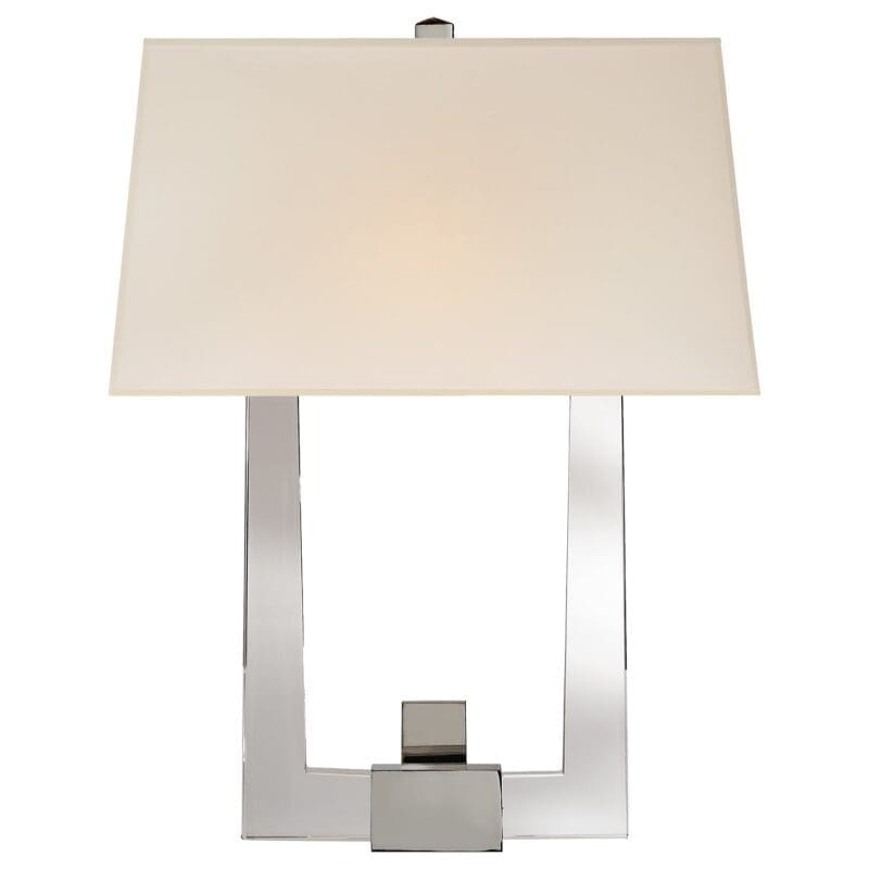 Edwin Double Arm Sconce in Crystal with Silk Shade