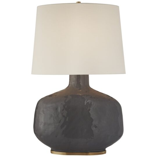 Beton Large Table Lamp in Crystal Bronze Ceramic with Linen Shade