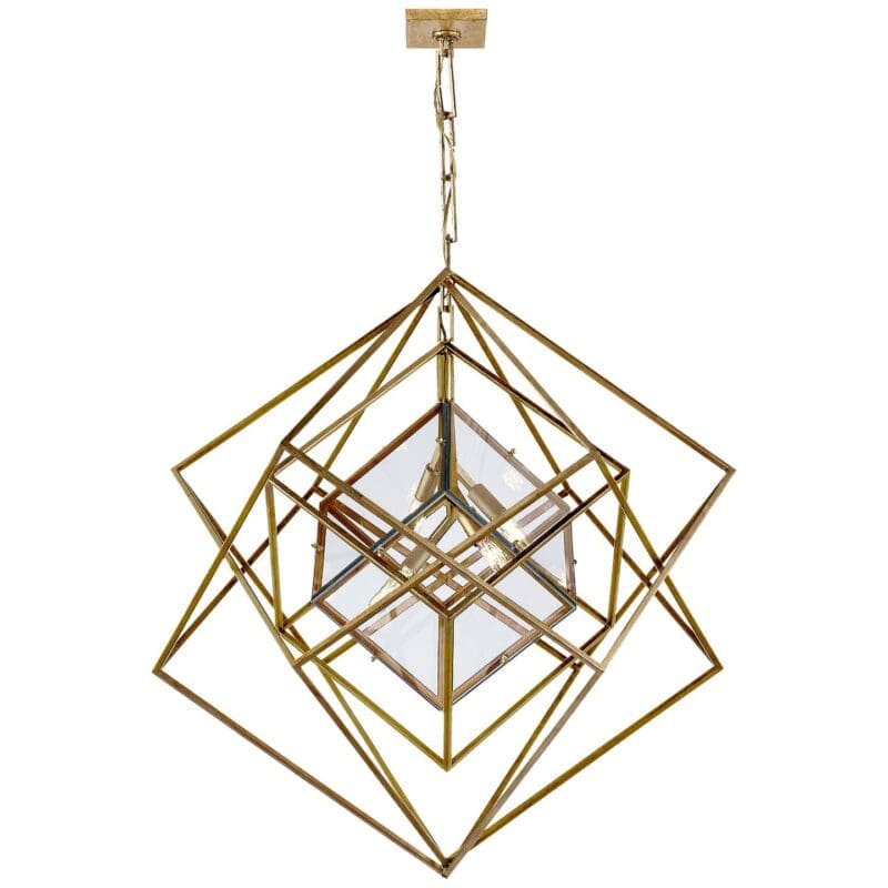 Cubist Medium Chandelier in Gild