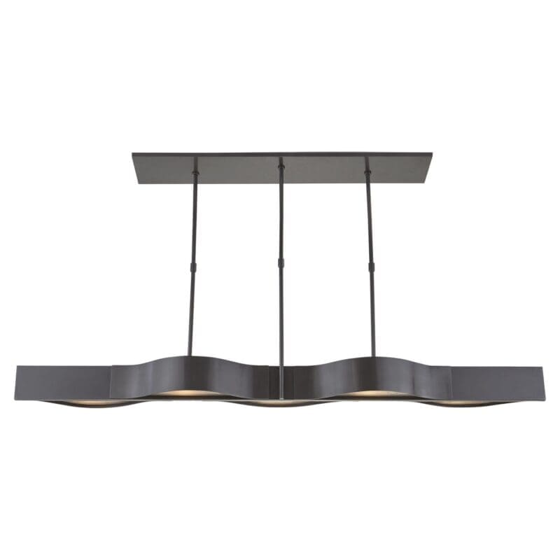 Avant Large Linear Pendant in Bronze with Frosted Glass