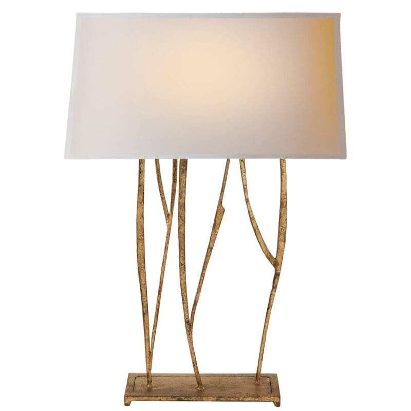 Aspen Console Lamp in Gilded Iron with Natural Paper Shade