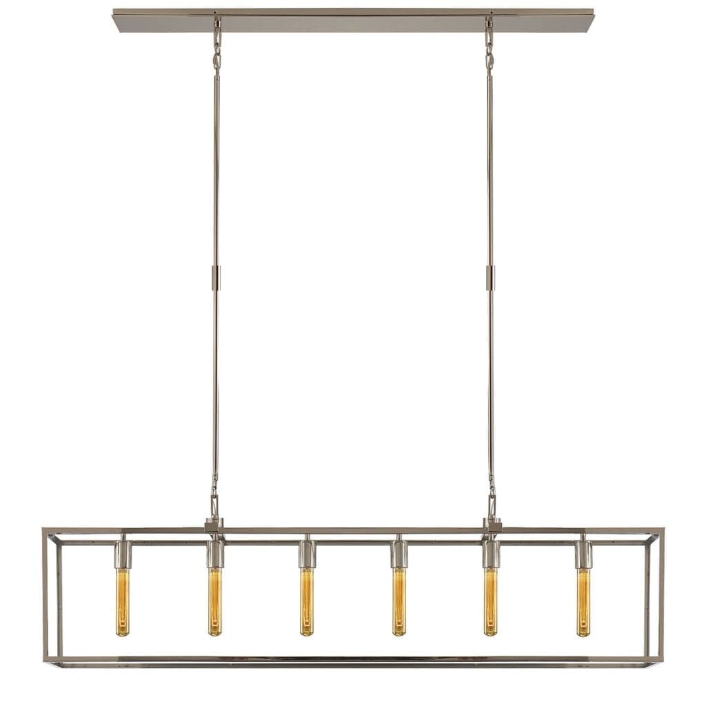 Belden Linear Pendant in Polished Nickel with Clear Glass