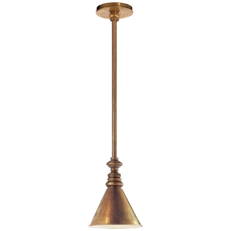 Boston Pendant in Hand-Rubbed Antique Brass with Mini Slant Shade