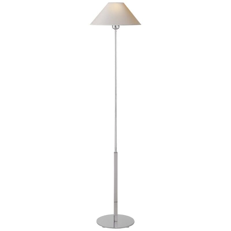 Hackney Floor Lamp in Polished Nickel with Natural Paper Shade