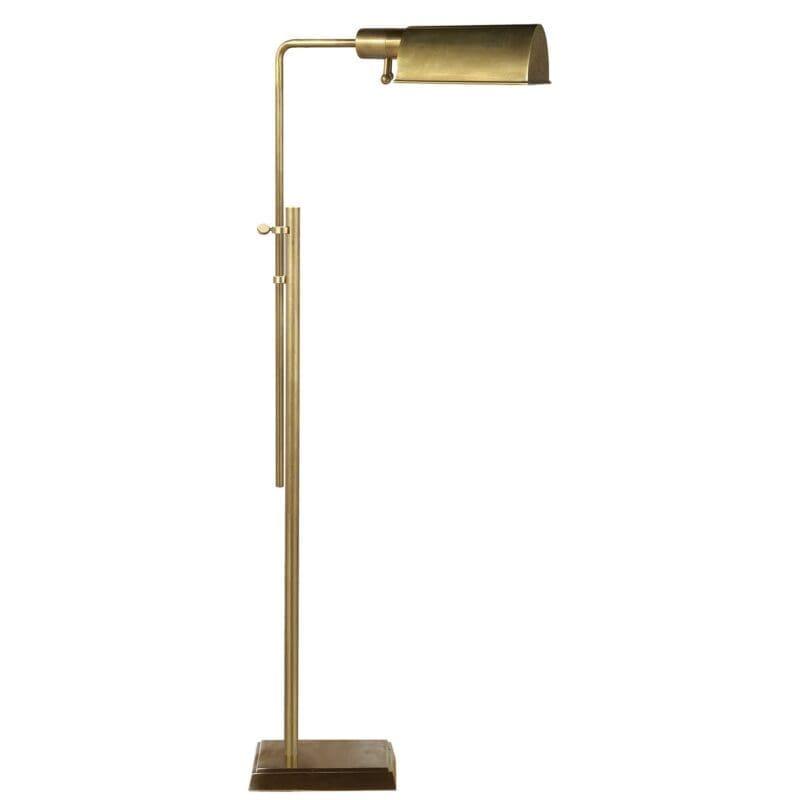 Pask Pharmacy Floor Lamp in Hand-Rubbed Antique Brass