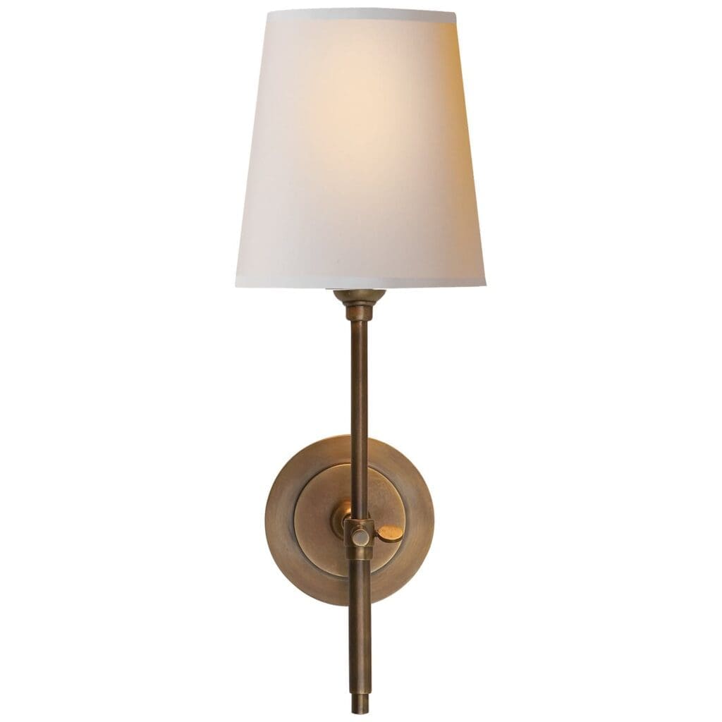Bryant Sconce in Hand-Rubbed Antique Brass with Natural Paper Shade