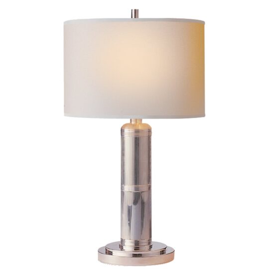 Longacre Small Table Lamp in Polished Nickel with Natural Paper Shade