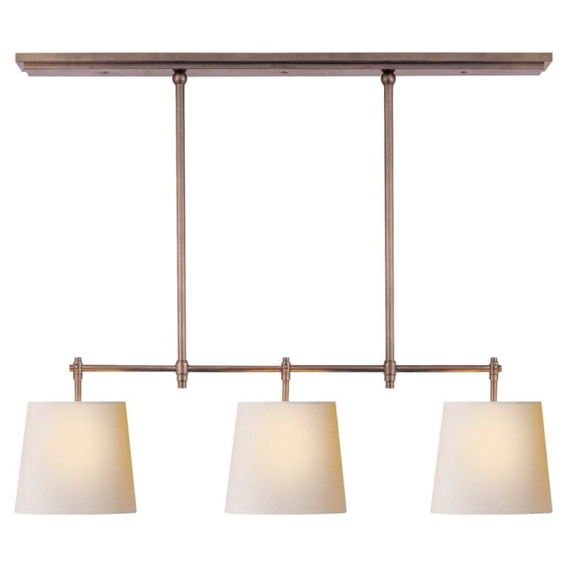 Bryant Small Billiard in Antique Nickel with Natural Paper Shades