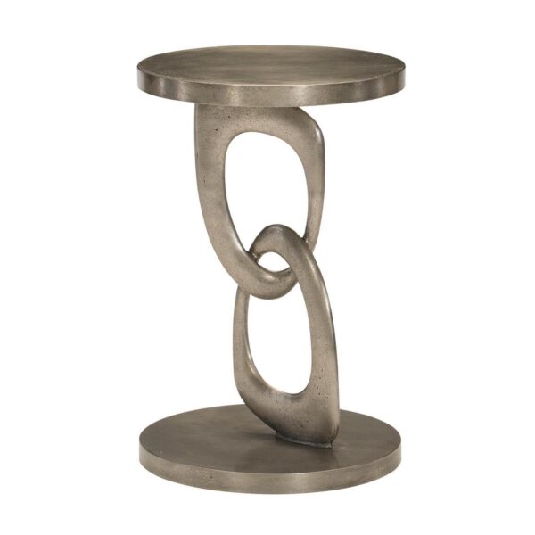 Linea Metal Round Chairside Table - Avenue Design high end furniture in Montreal