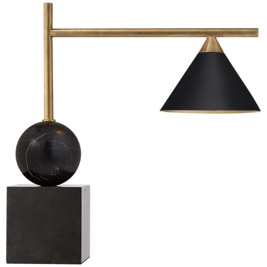 Cleo Desk Lamp in Bronze and Antique-Burnished Brass