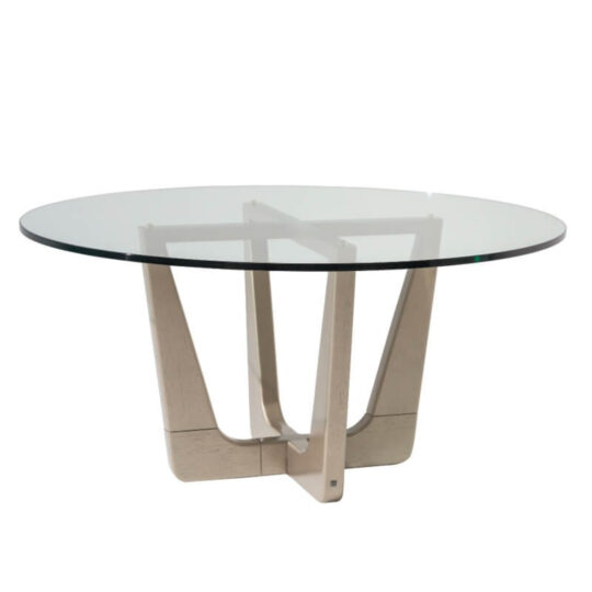 Rumba round Dining Table (glass top)