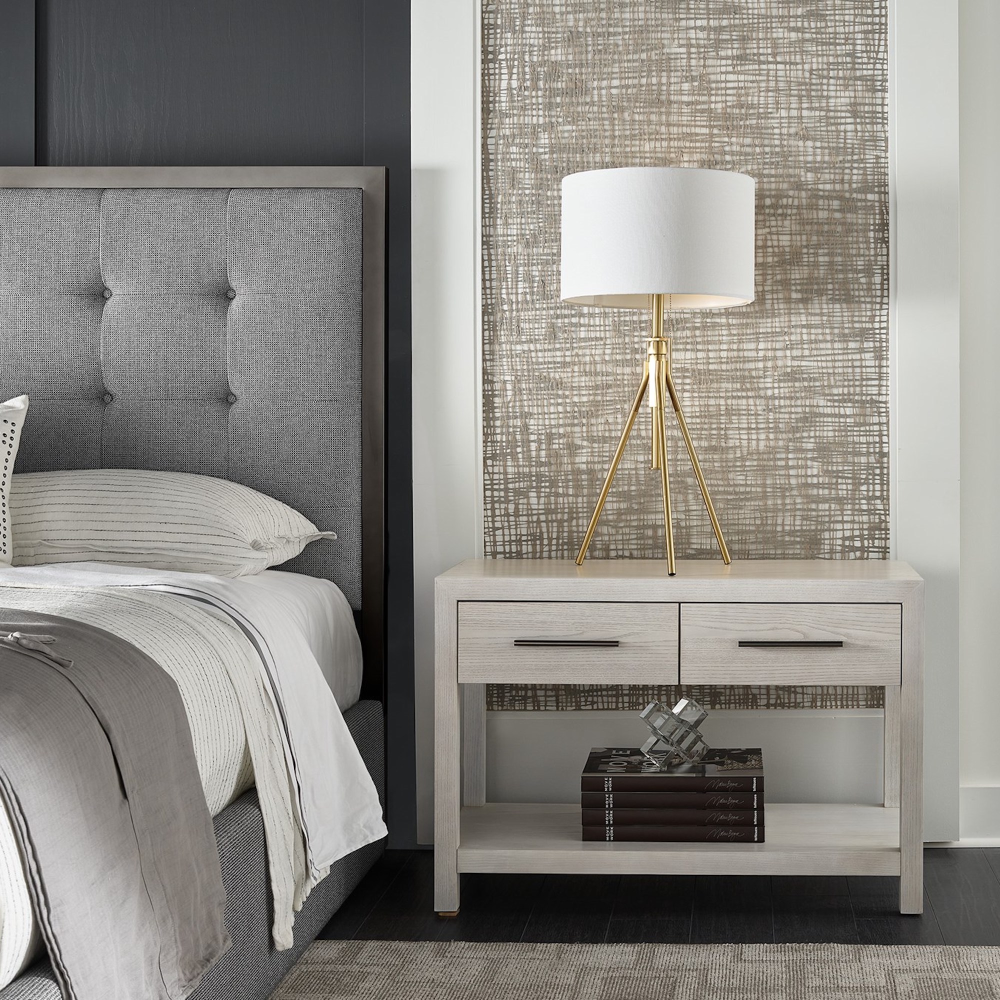 Modern Two Drawer Nightstand Avenue Design Canada