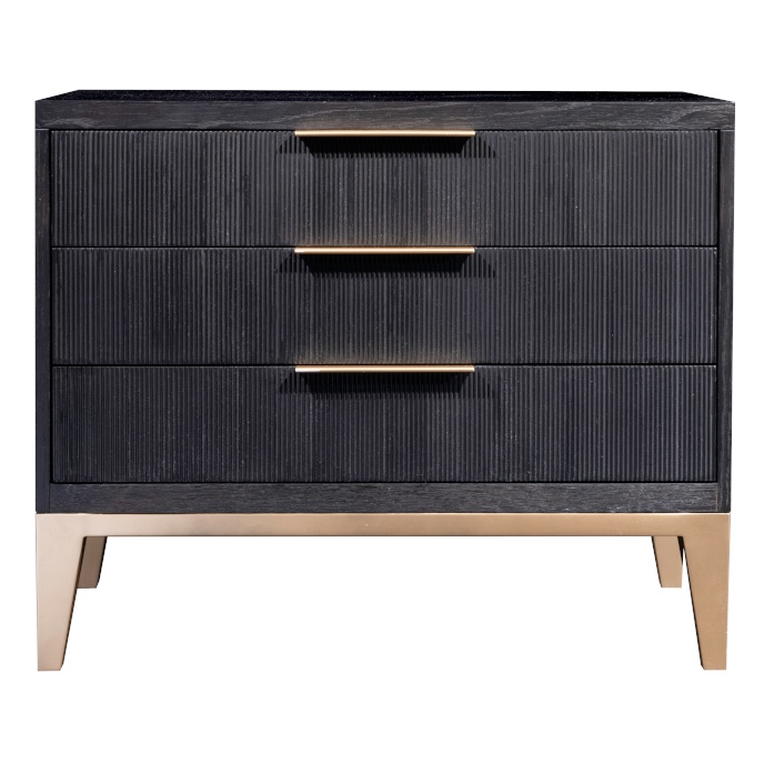 Caleb Three Drawer Nightstand - Avenue Design Montreal