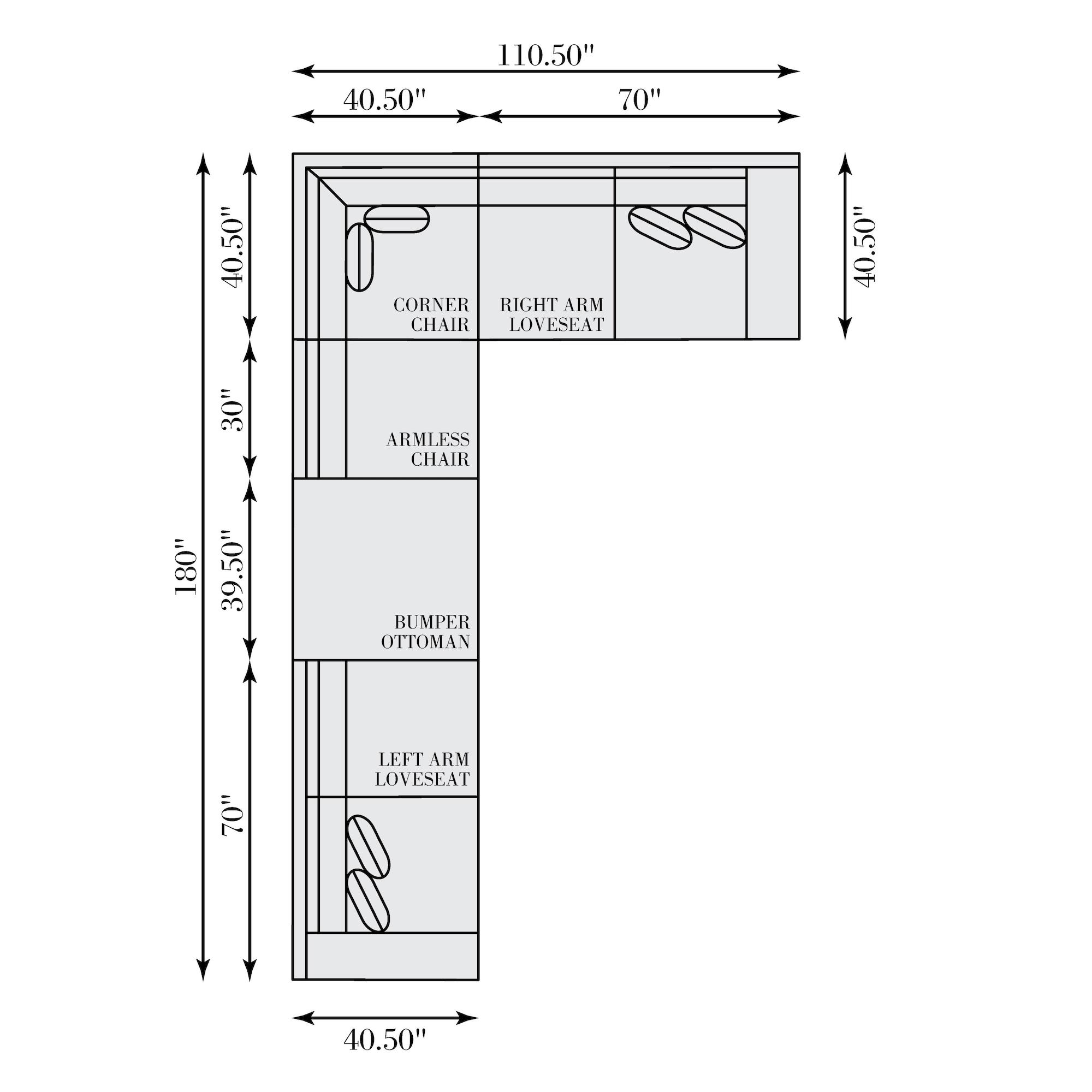 Sectionnel en tissu Andie – Image 5