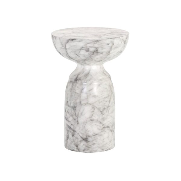 Goya End Table - White Marble Look