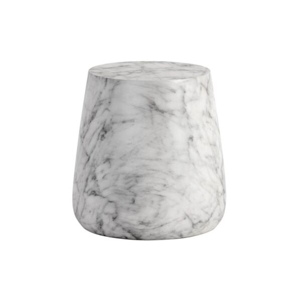 Table d'appoint Aries - aspect marbre blanc