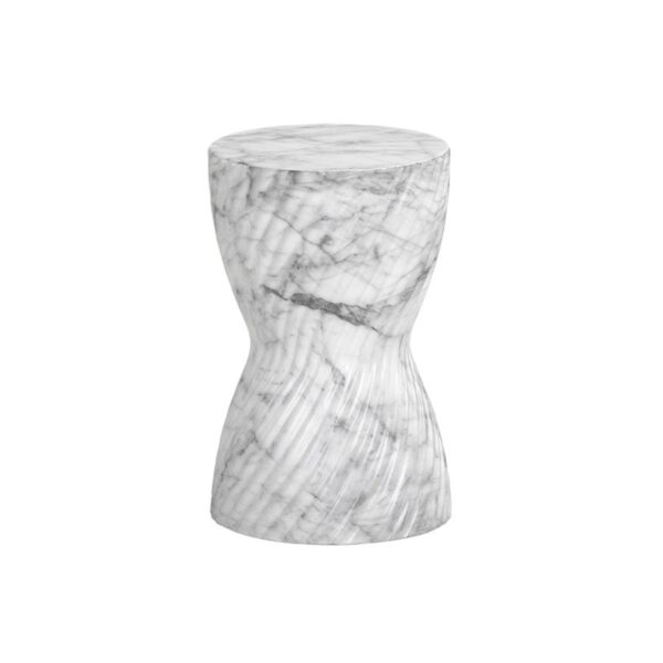 Table d'appoint Cara - aspect marbre blanc