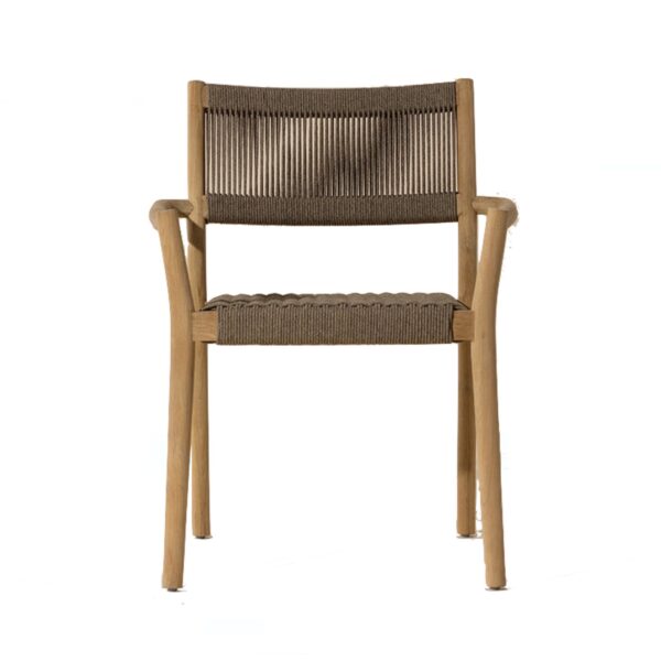 Kavala Fauteuil de salle à manger empilable - Naturel