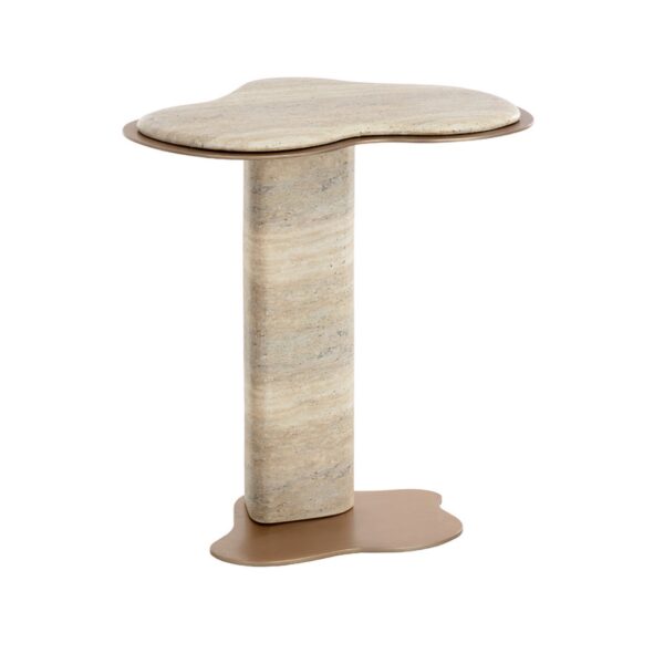 Table d'appoint Isola - aspect travertin